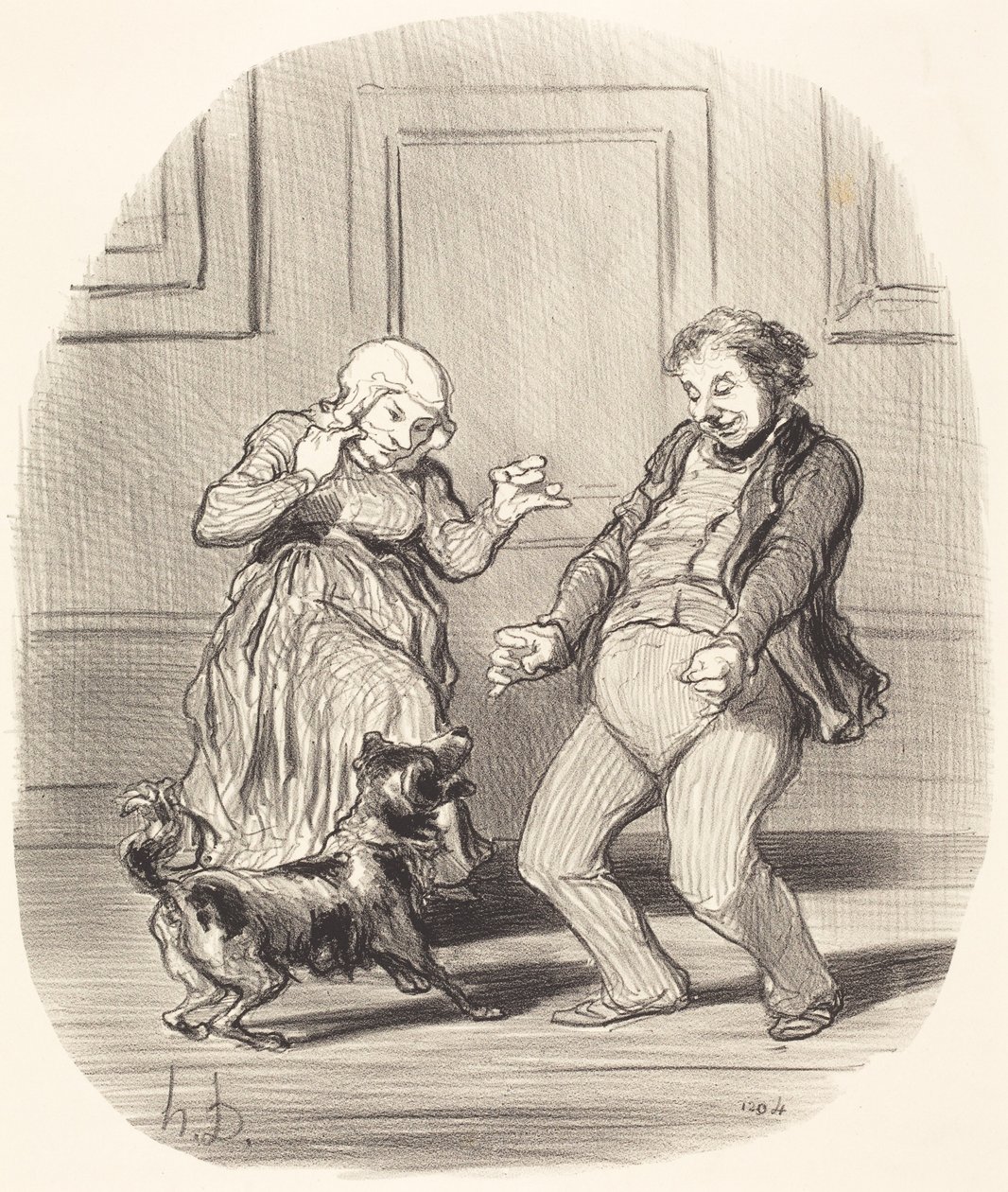 Blij... dat de hittegolf voorbij is door Honoré Daumier