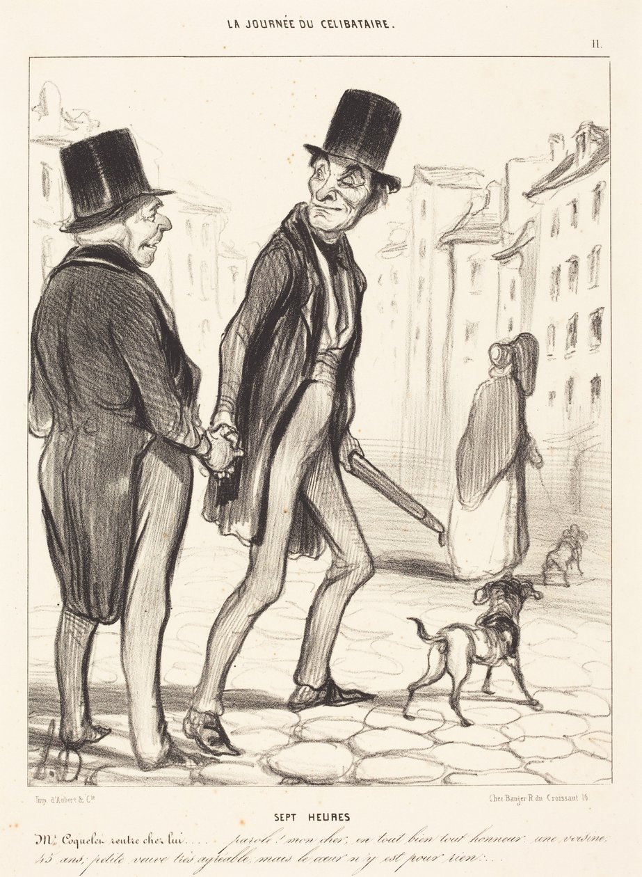 Zeven uur door Honoré Daumier