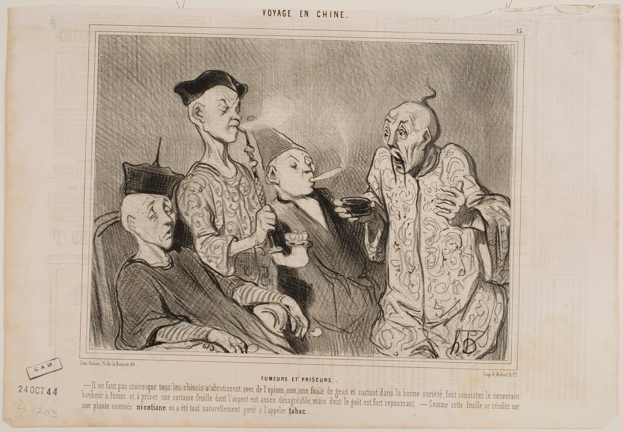 Rokers en snuifgebruikers door Honoré Daumier