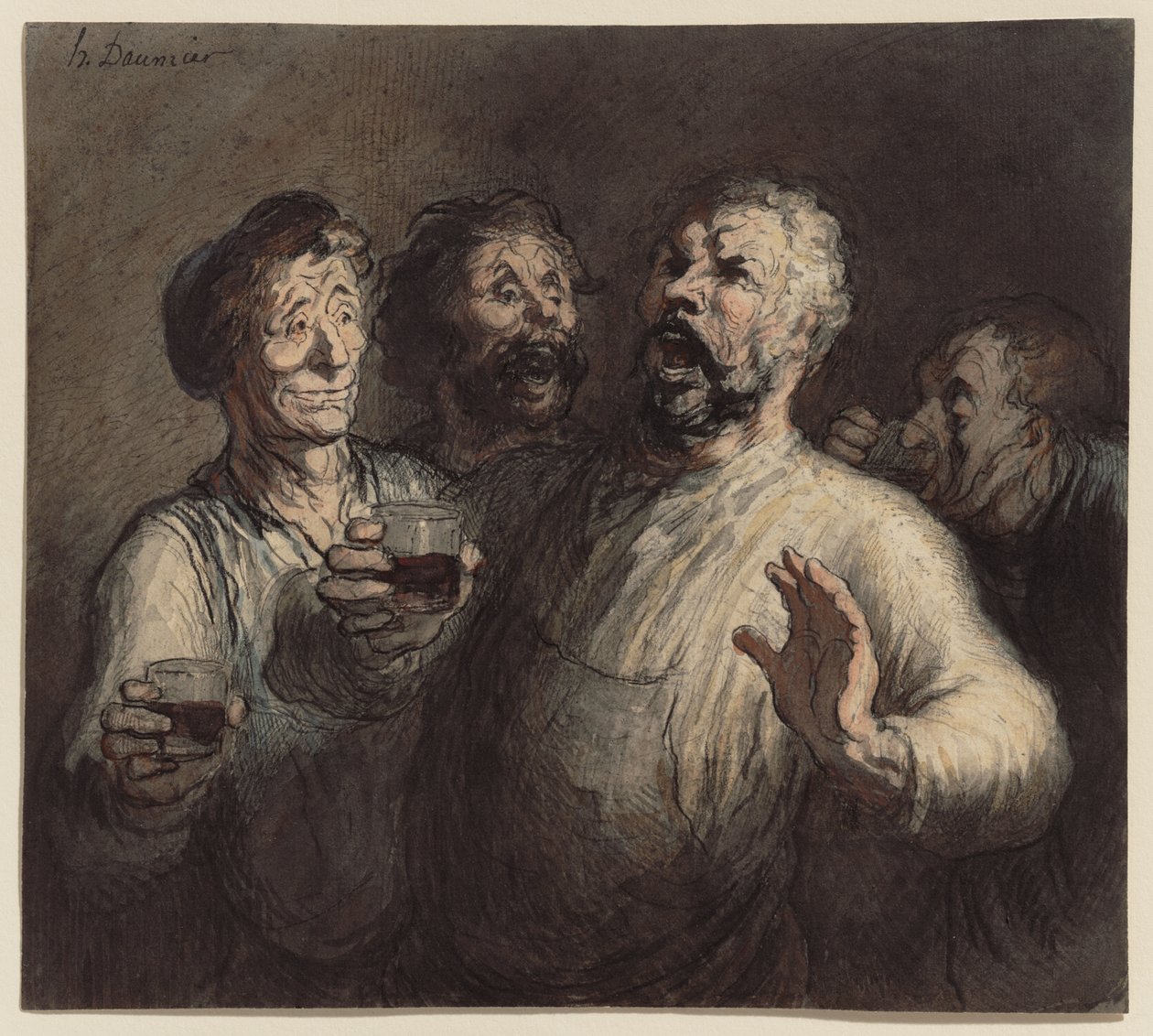 De drinkers door Honoré Daumier