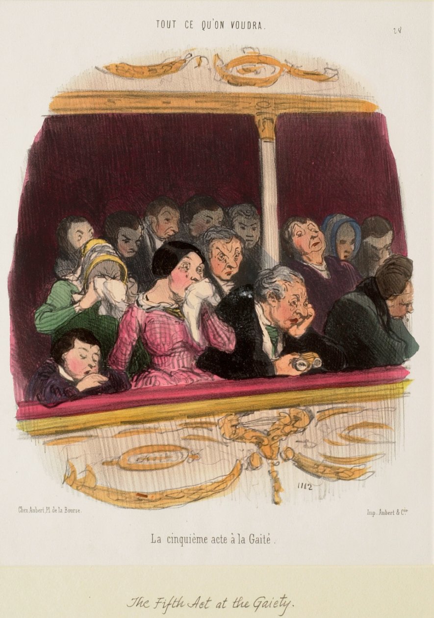 De vijfde akte in het Gaiety door Honoré Daumier