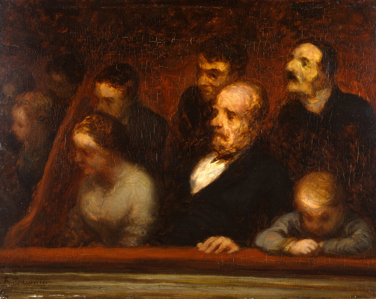 De loge (in de theaterloges) door Honoré Daumier