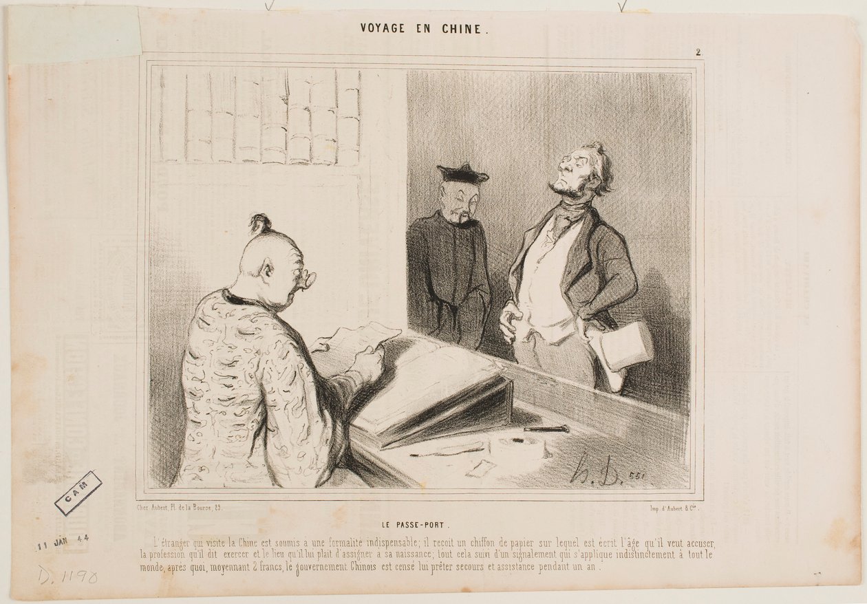 Het paspoort door Honoré Daumier
