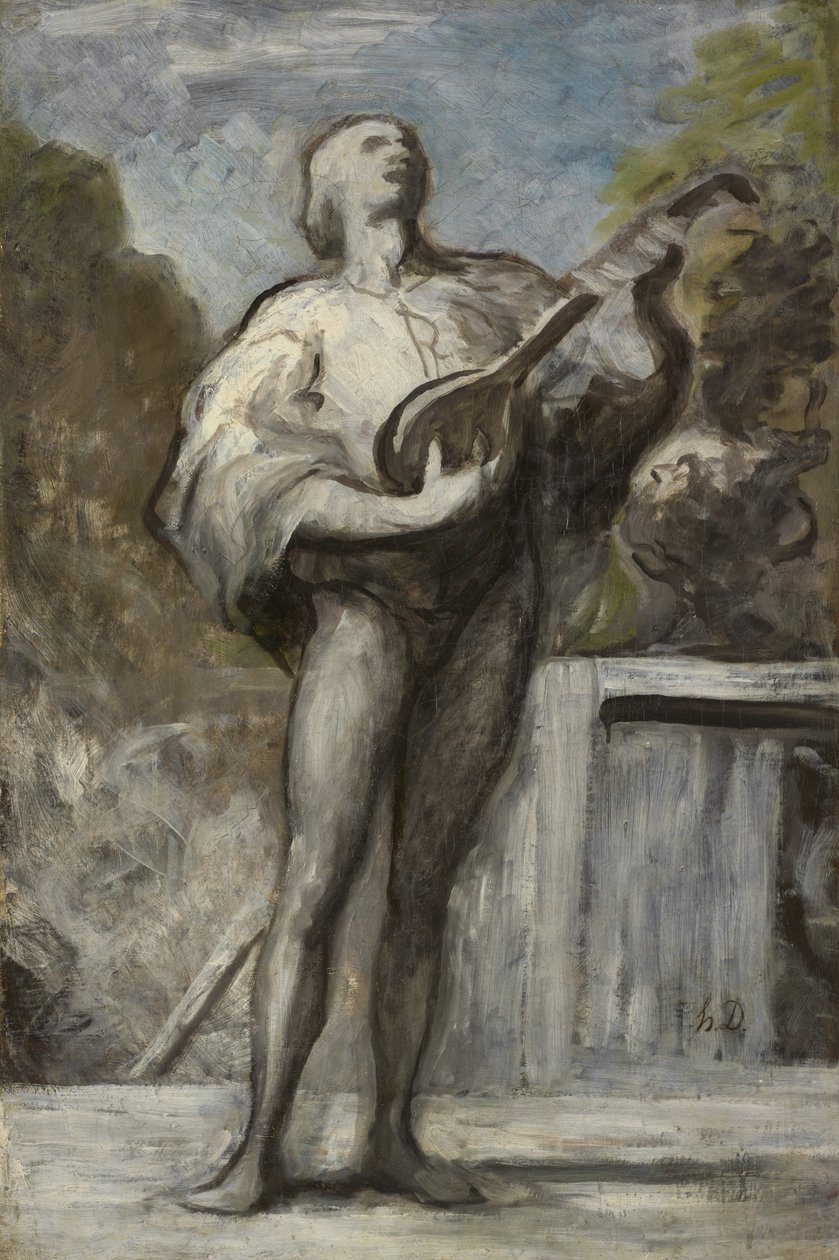 De troubadour door Honoré Daumier