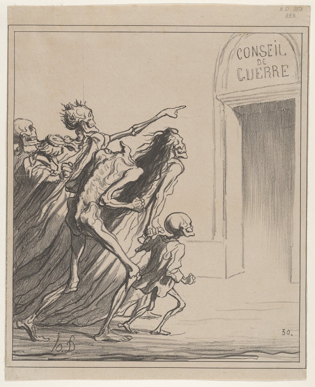 De getuigen - De krijgsraad door Honoré Daumier