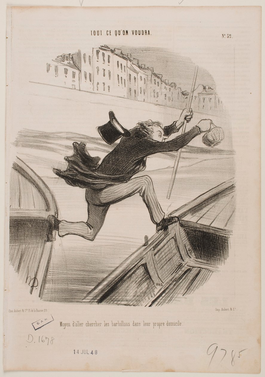 De beste manier om vis te vangen… door Honoré Daumier