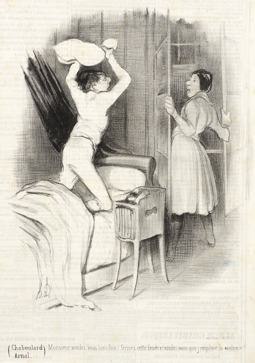 Théâtre du Vaudeville - Na middernacht door Honoré Daumier