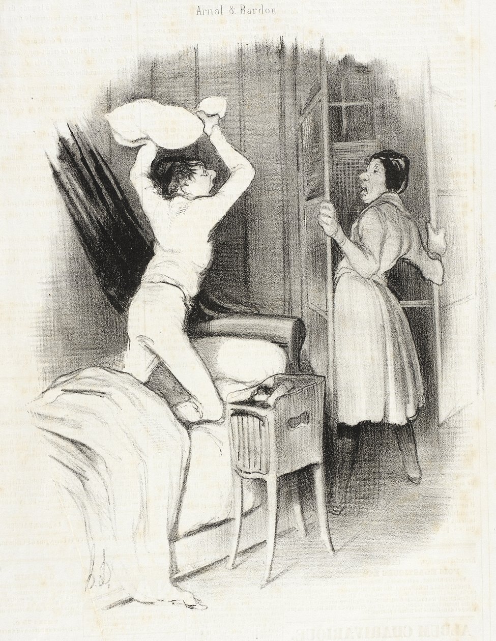 Théâtre du Vaudeville - Na middernacht door Honoré Daumier
