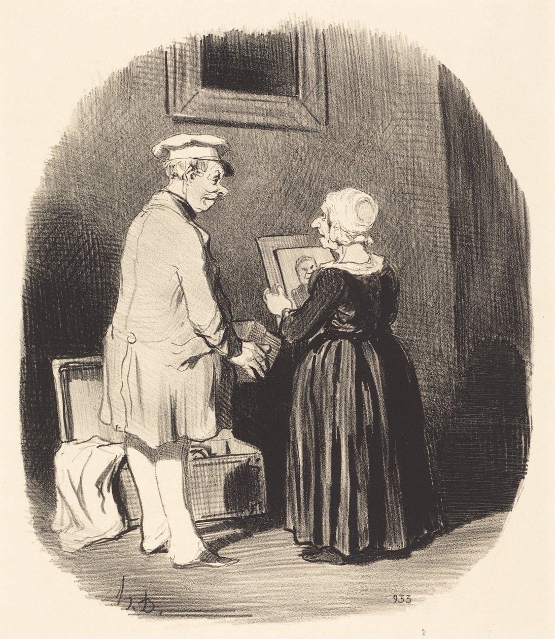 Kijk, mijn vrouw, daar is mijn portret... door Honoré Daumier