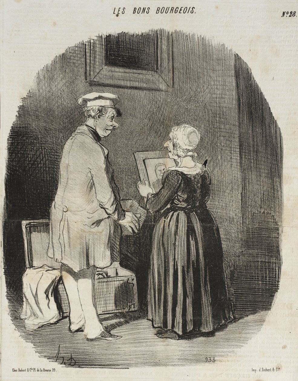 Kijk, mijn vrouw, daar is mijn portret bij de daguerreotypist... door Honoré Daumier
