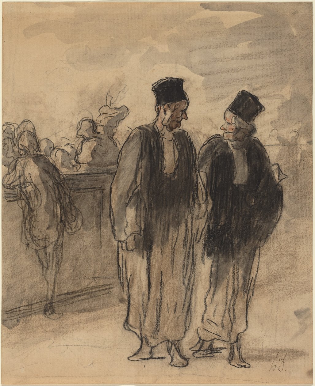 Twee advocaten door Honoré Daumier