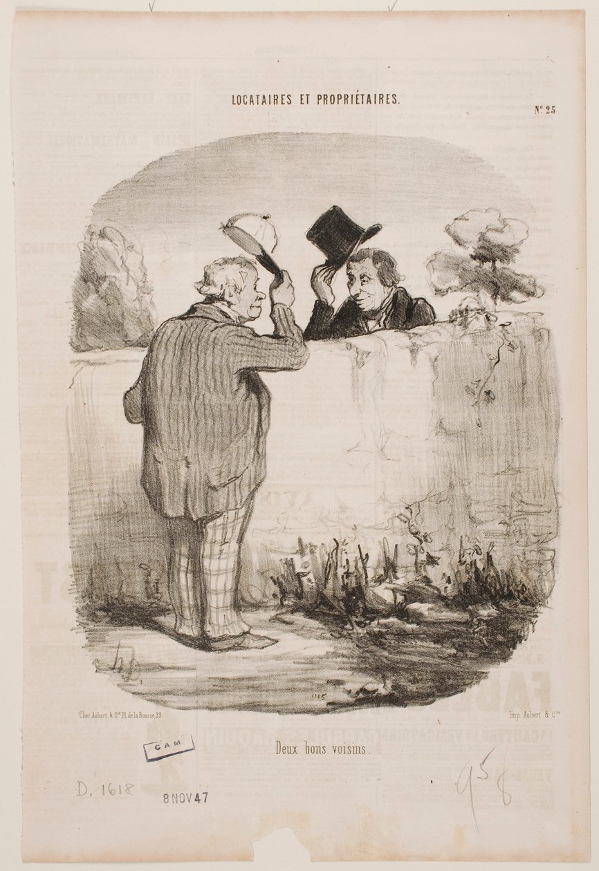Twee goede buren door Honoré Daumier