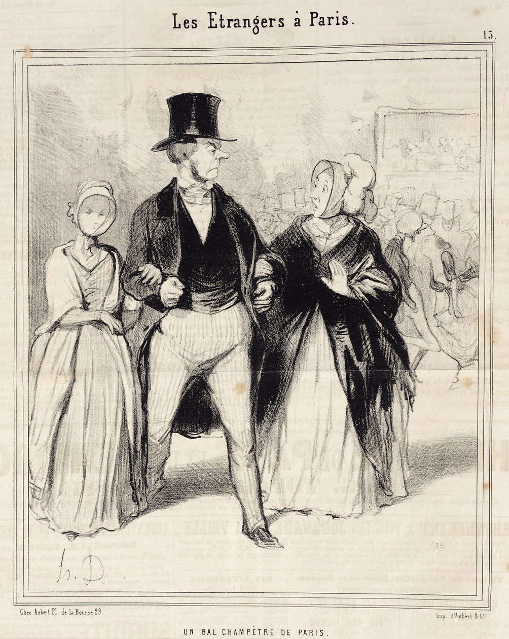 Een landelijk bal in Parijs door Honoré Daumier