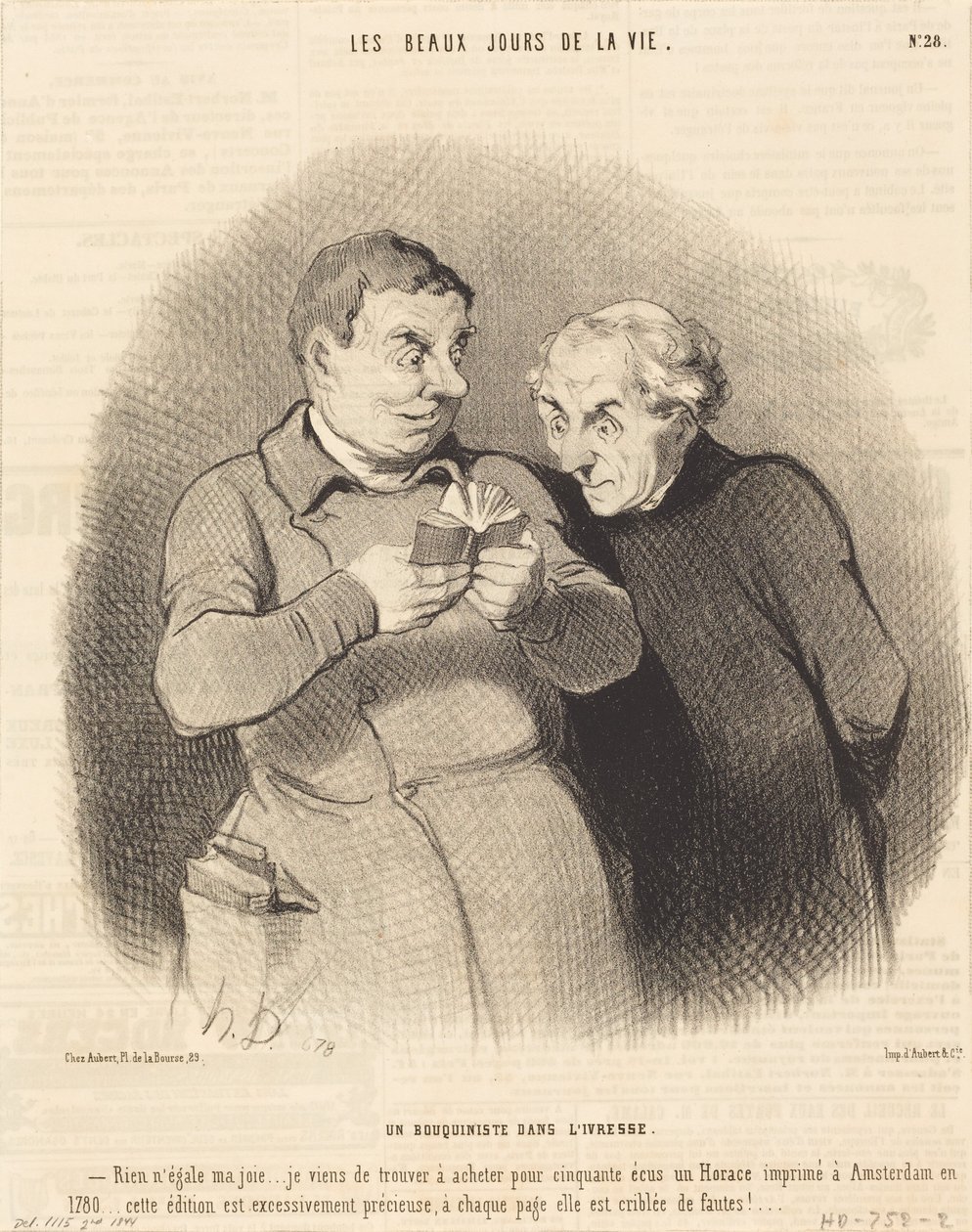Een boekhandelaar in roes door Honoré Daumier