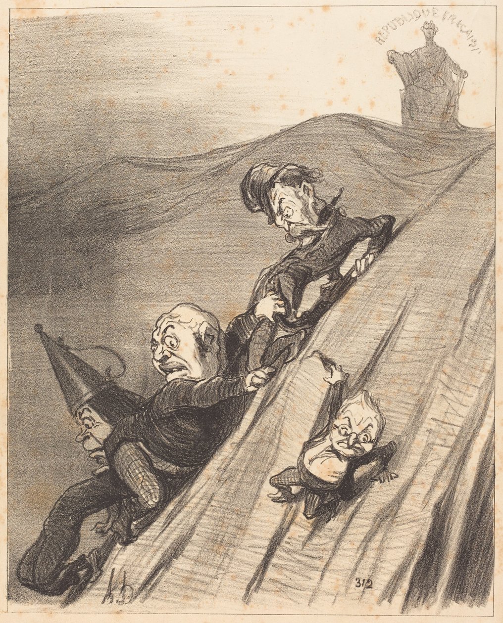 Een gevaarlijk pad door Honoré Daumier