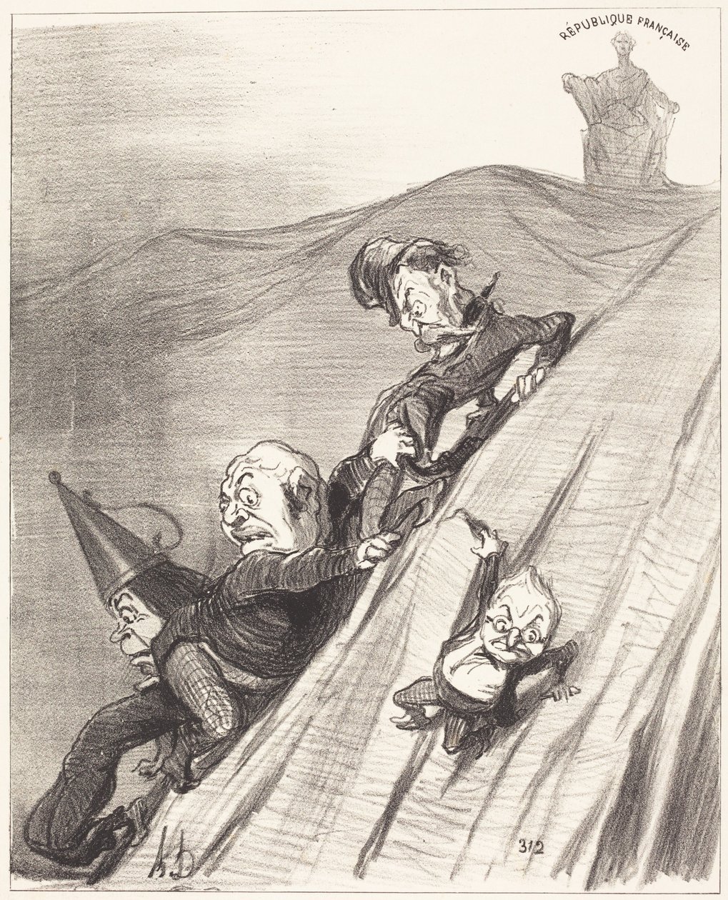 Een gevaarlijke weg door Honoré Daumier
