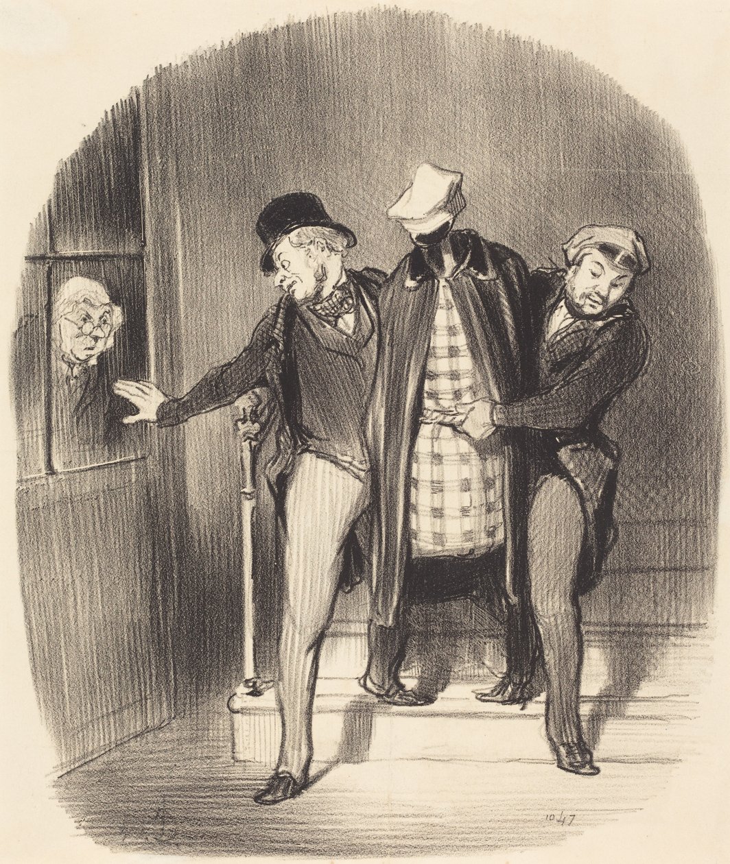 Een heimelijke verhuizing door Honoré Daumier