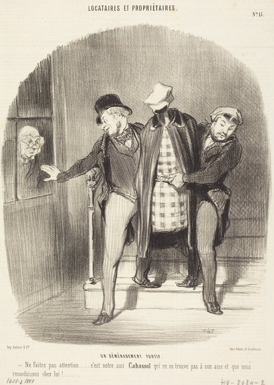 Een heimelijke verhuizing door Honoré Daumier