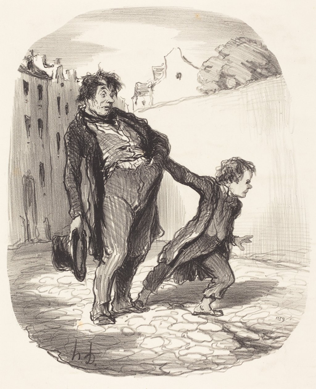 Een voorbeeldige zoon door Honoré Daumier