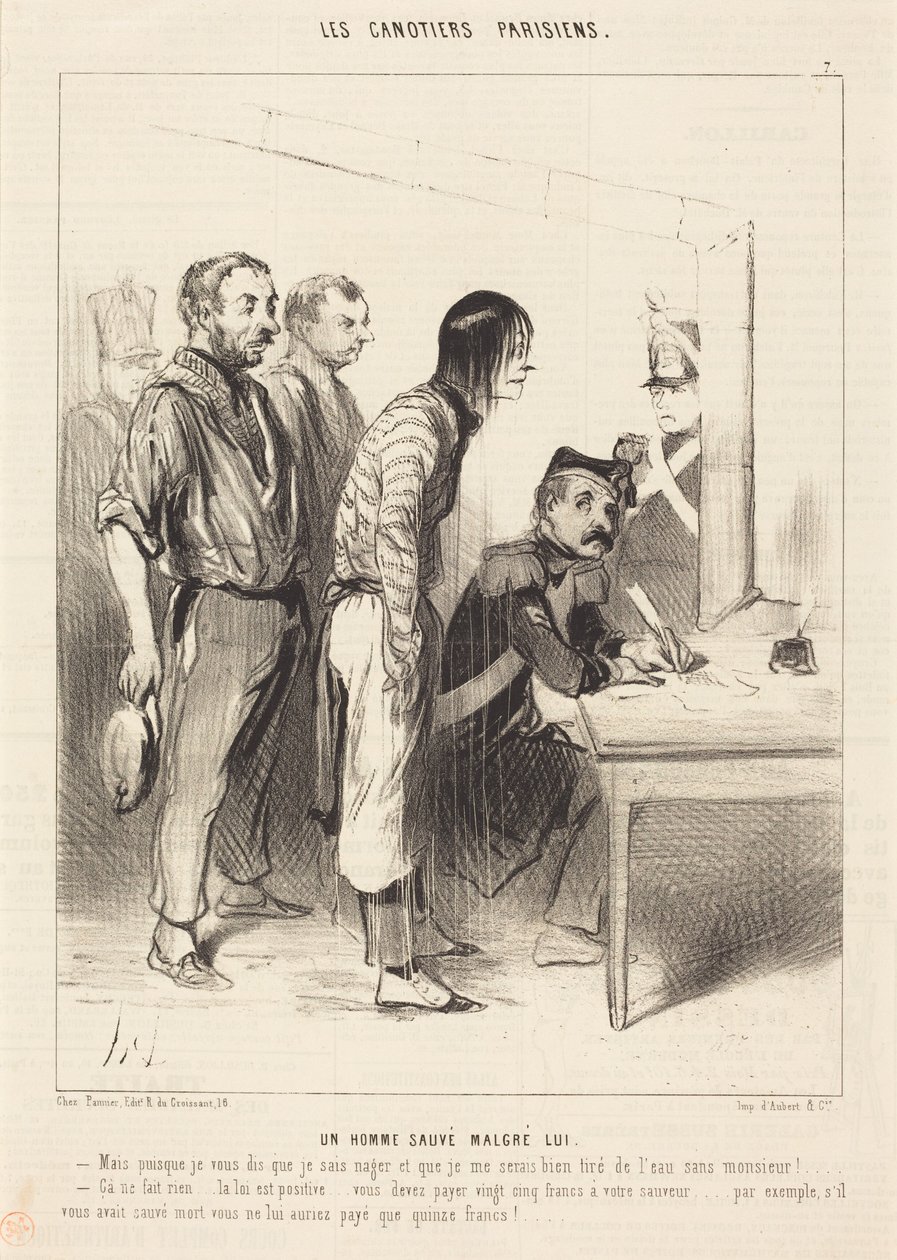 Een man die tegen zijn wil werd gered door Honoré Daumier