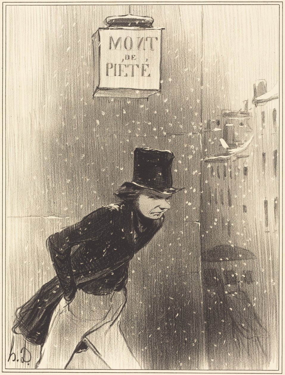 Een man die zijn zaken niet op orde heeft door Honoré Daumier
