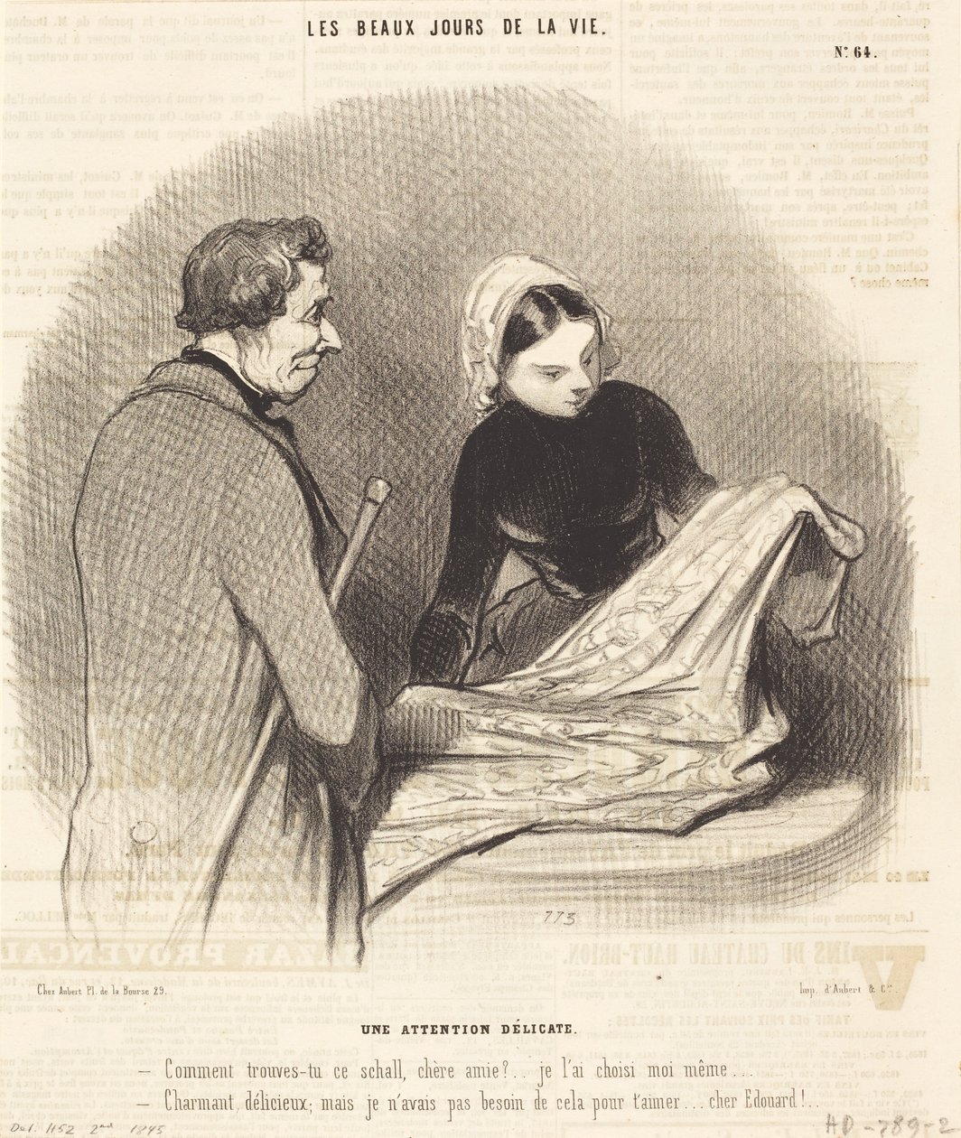 Een attente geste door Honoré Daumier