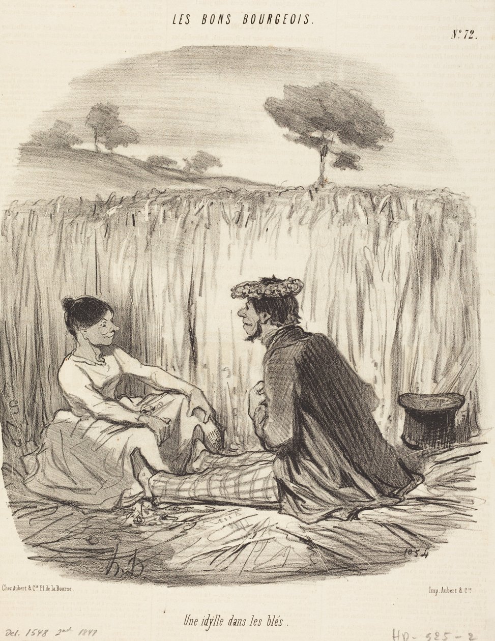 Een idylle in het koren door Honoré Daumier