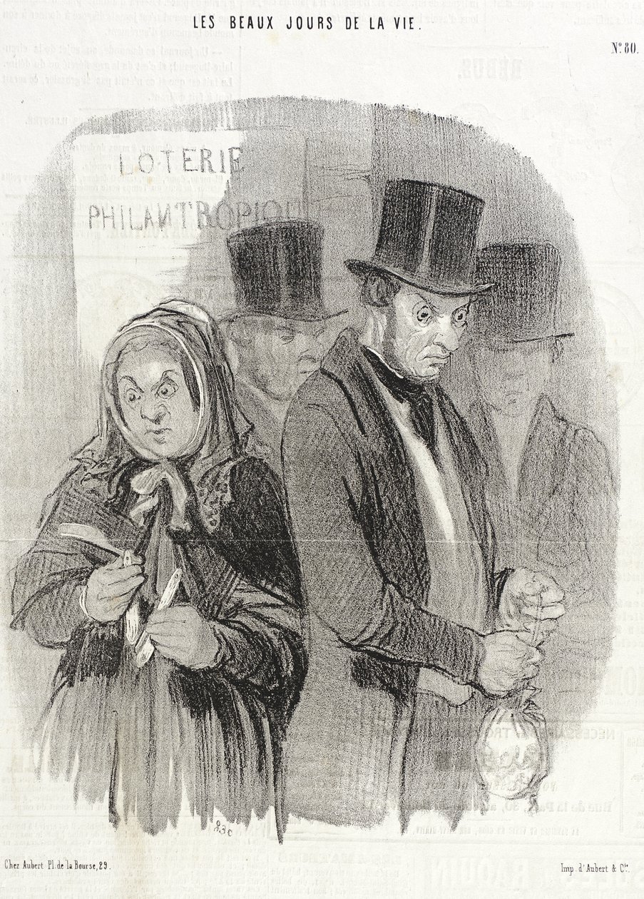 Een liefdadigheidsloterij. door Honoré Daumier