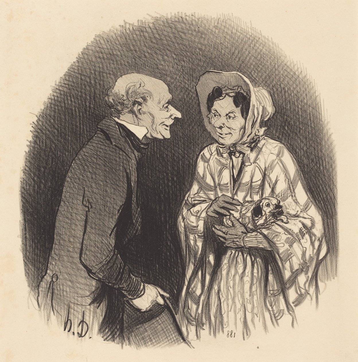 Een Nieuwe Kennis door Honoré Daumier