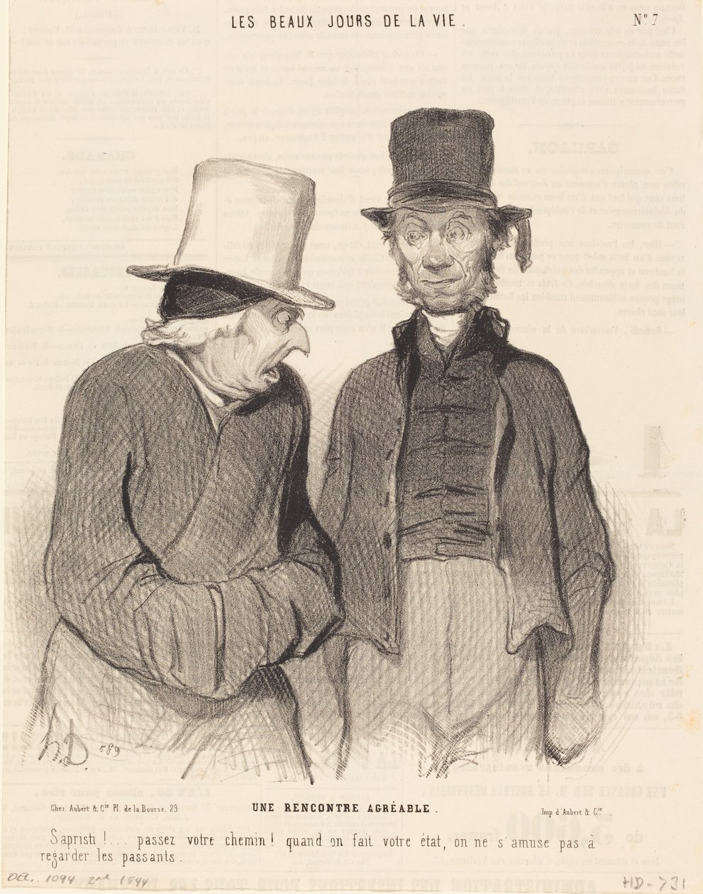 Een aangename ontmoeting door Honoré Daumier