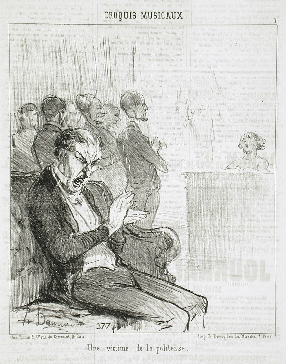 Een slachtoffer van beleefdheid door Honoré Daumier