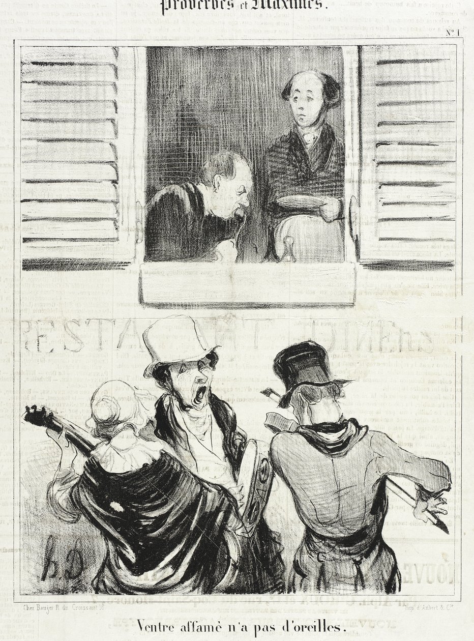 Een hongerige maag heeft geen oren door Honoré Daumier