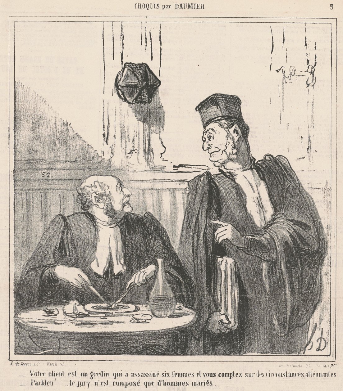 Uw cliënt is een schurk ... door Honoré Daumier