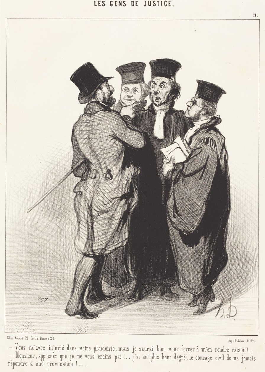 U hebt mij in uw pleidooi beledigd... door Honoré Daumier