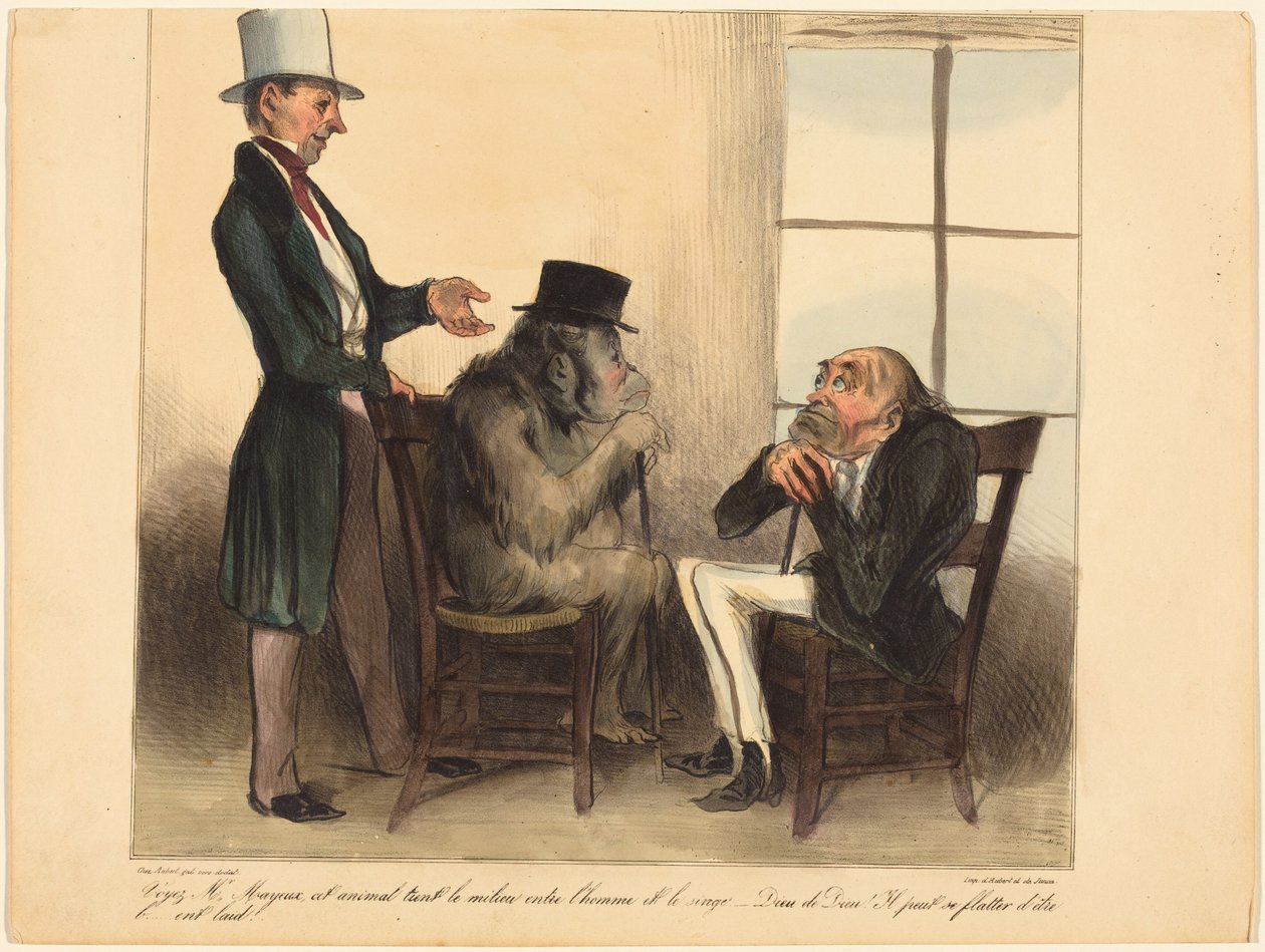 Kijk, meneer Mayeux, dit dier... door Honoré Daumier