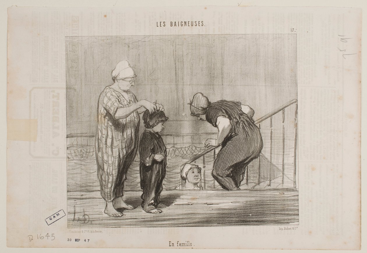 Met zijn familie door Honoré Daumier