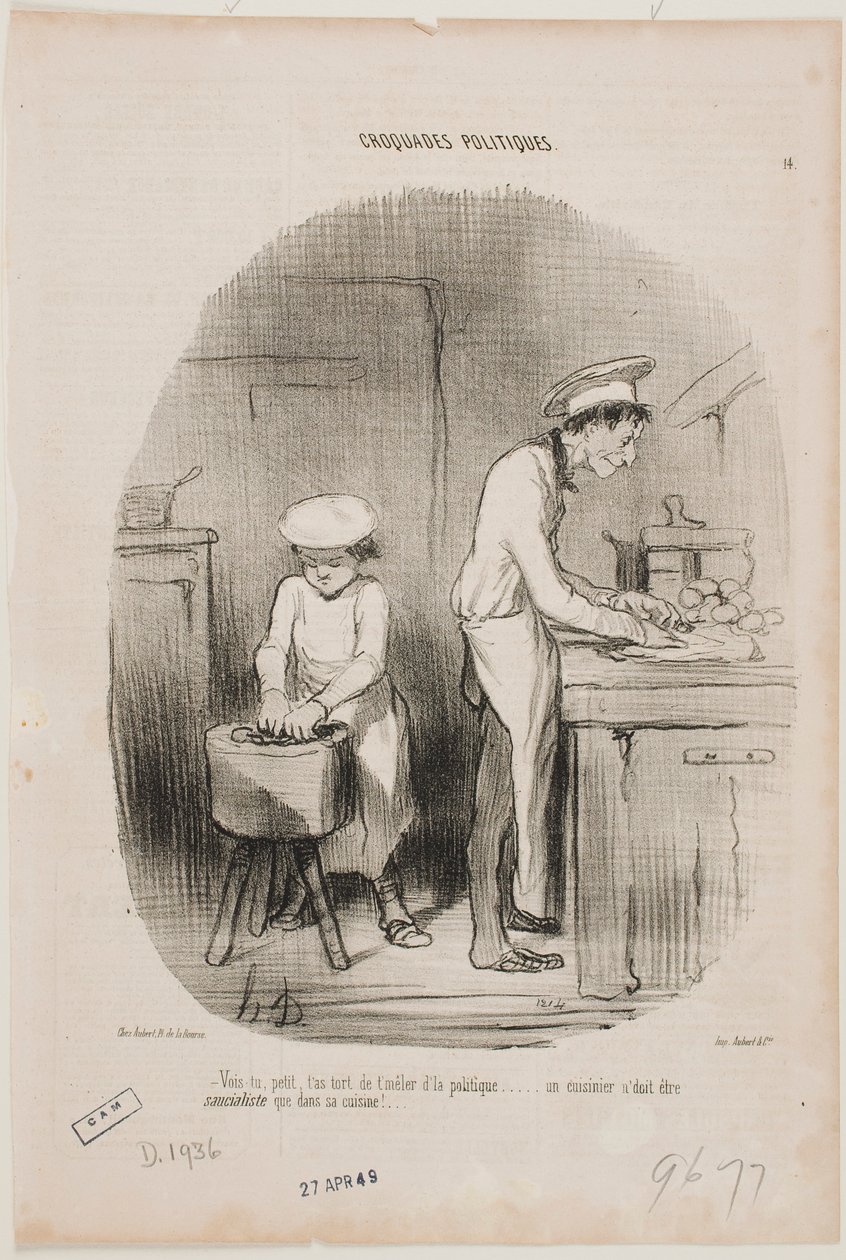 Zie je, jongeman, je moet je echt niet met politiek bemoeien. door Honoré Daumier