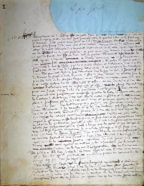Eerste pagina van het manuscript van 