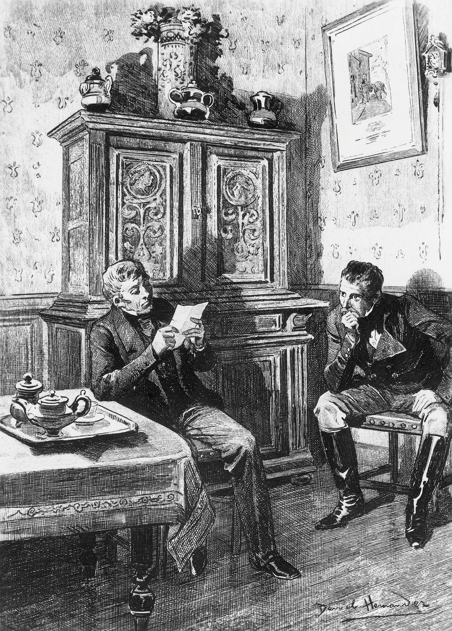 Illustratie door Daniel Hernandez (1856-1932) voor Plattelandsdokter, roman door Honore de Balzac (1799-1850) uit de meerdelige collectie getiteld Human Comedy, gepubliceerd in 1902, Parijs door Honore de Balzac