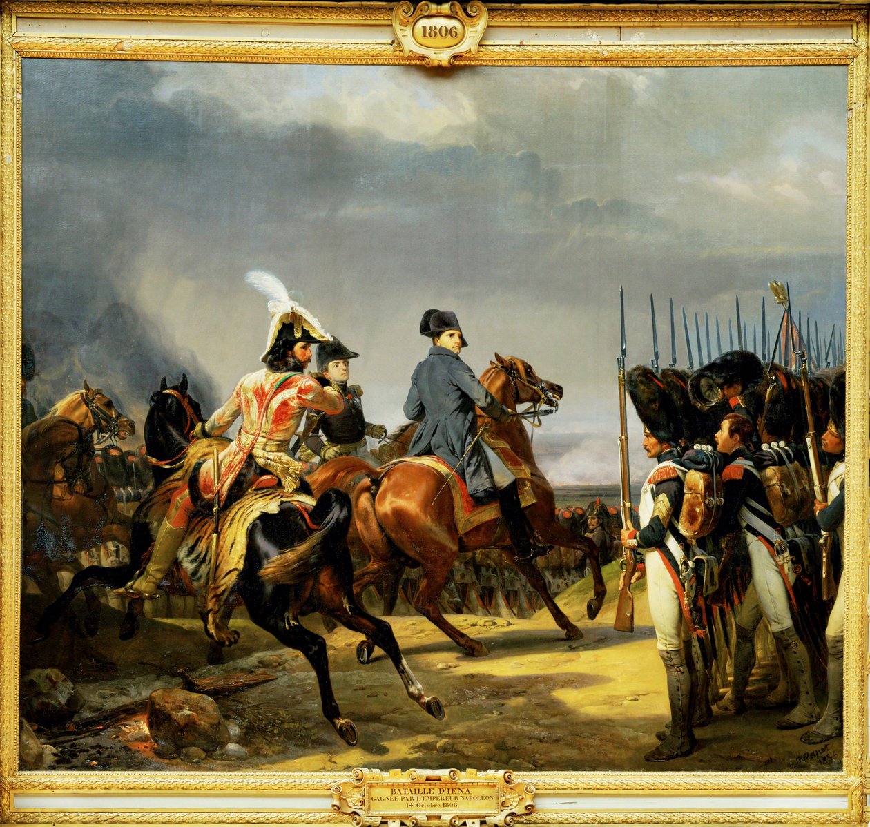 Slag bij Jena, gewonnen door keizer Napoleon I op 14 oktober 1806 ... door Horace (after) Vernet