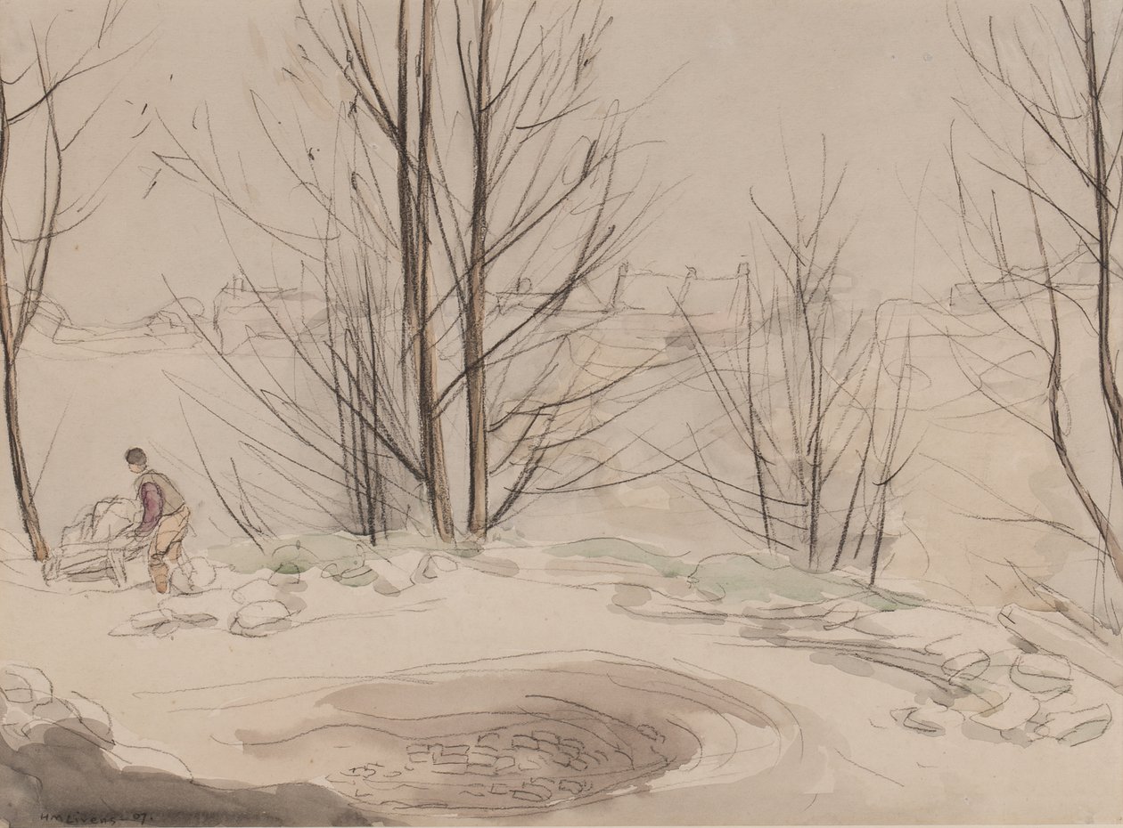 Carshalton Quarry, 1907 door Horace Mann Livens