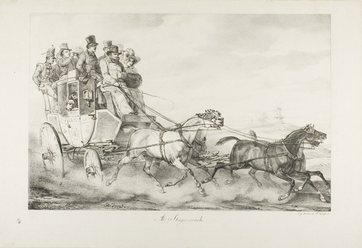 Een Postkoets door Emile Jean Horace Vernet