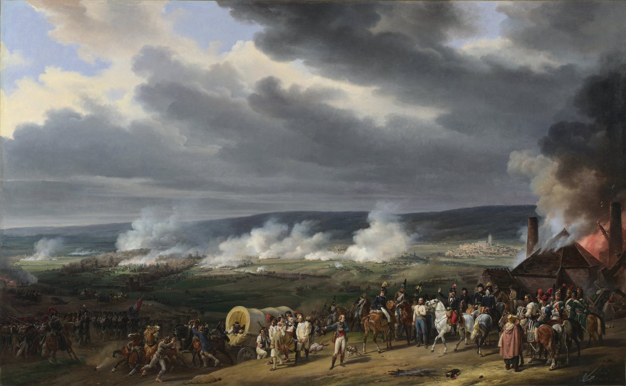Slag bij Jemappes op 6 november 1792 tussen Oostenrijk en Frankrijk door Emile Jean Horace Vernet