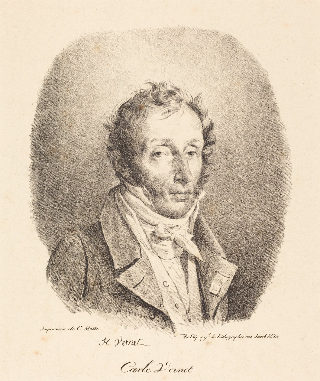 Buste van Carle Vernet door Horace Vernet