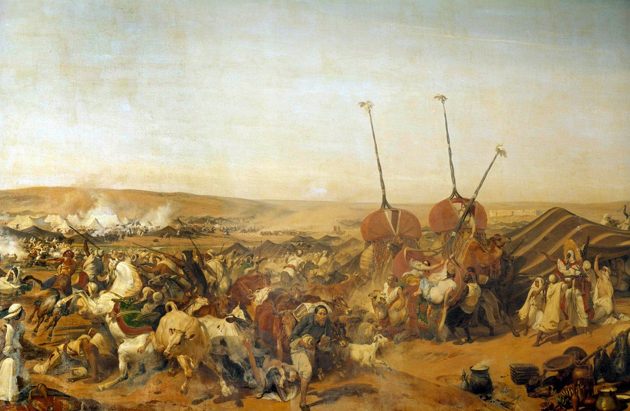 Verovering van Algerije (1830-1847): Inname van de Smalah van Abd el Kader door de hertog van Aumale in Taguin door Emile Jean Horace Vernet
