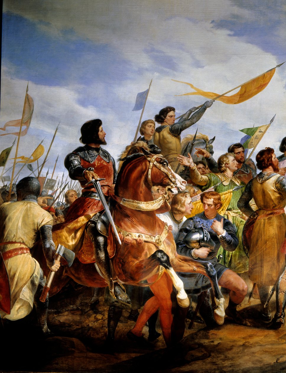 Franco-Engelse Oorlog (1202-1214): de Slag bij Bouvines op 27/07/1214 door Emile Jean Horace Vernet