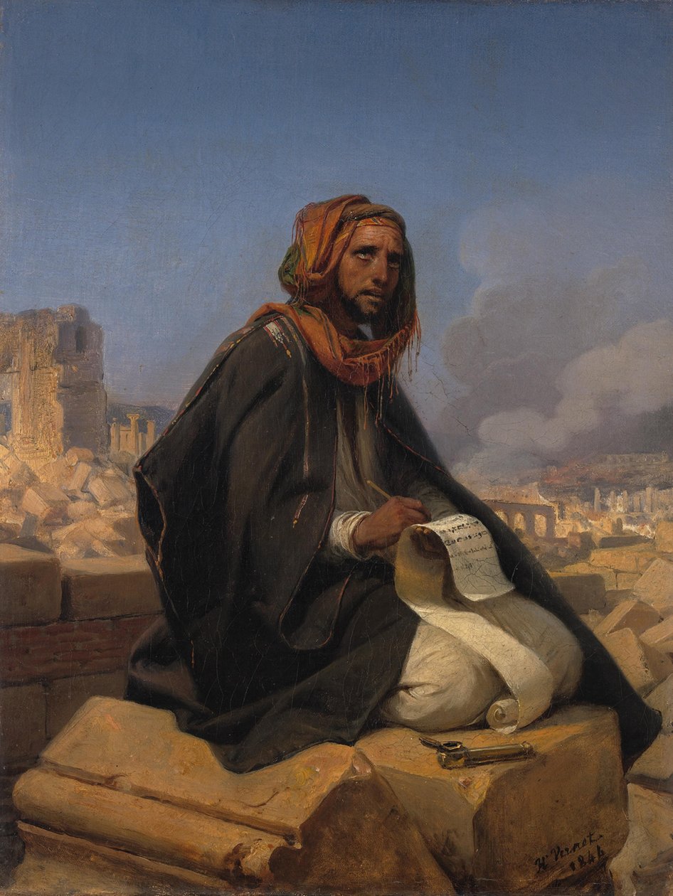 Jeremia op de puinhopen van Jeruzalem door Horace Vernet