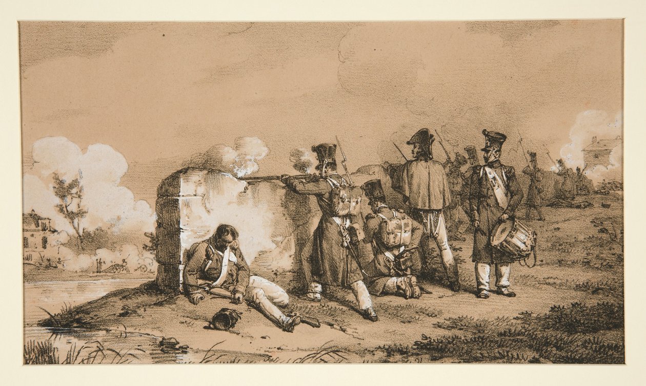 Soldaten als schermutselingen door Horace Vernet