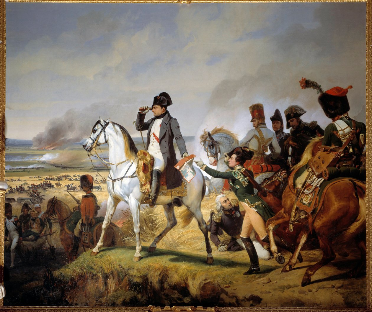 De Slag bij Wagram op 6 juli door Emile Jean Horace Vernet