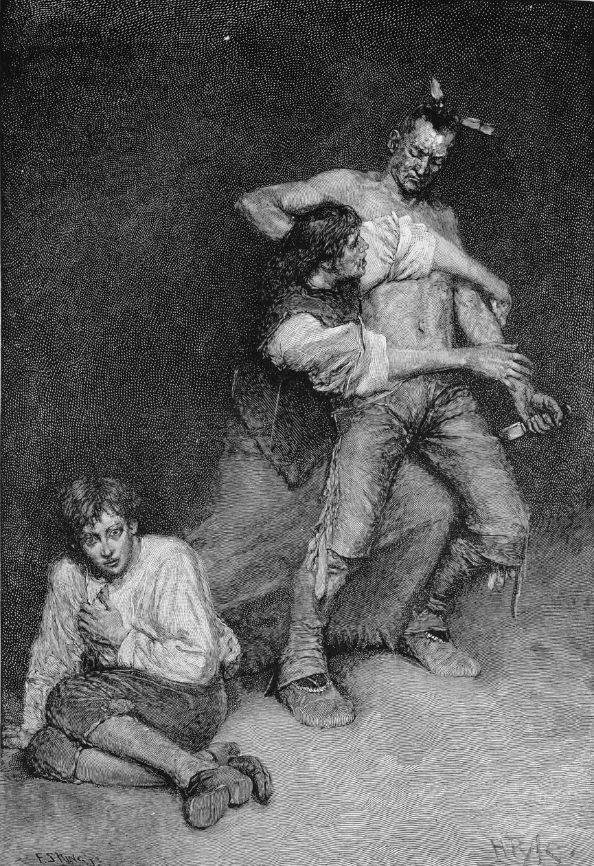 De Vrouw Keerde Zich Heftig Tegen de Aanvoerder, gegraveerd door Francis Scott King, illustratie uit 